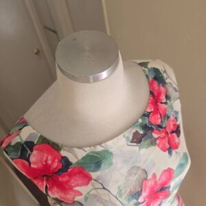 Phase Eight White/Pink Edie Floral Print Dress, Slvls., Fit/Flare,V Back, NWT,12